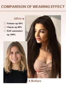Extensiones de cabello invisible con hilo negro, hilo transparente y ajustable, con 4 clips seguros. Extensiones de cabello recto largo de 12-22 pulgadas con clips invisibles de halo - S1 - Ver 9