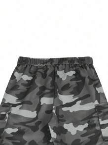 Manfinity Homme Pantalones cortos casuales sencillos para hombre, adecuados para el verano. Pantalones cortos camuflados para hombre, pantalones cortos de camuflaje para hombre