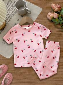 SHEIN 女宝宝休闲简约贴身圆领短袖连体衣，适合夏季 - 白色 - 查看 2