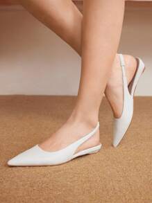 Styleloop Women's Woven Pattern Solid Color Pointed Toe Backstrap Flat Loafers, Elegant Daily Wear Indoor & Outdoor Commute Dress Shoes, Suitable For Spring Summer Autumn Winter, Nude, Lightweight Formal Shoes Spring Shoes Spring Break Easter