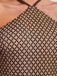 COSMINA Women's Allover Print Open Back Dress, Fashionable Halter Style - Multicolor - View 7