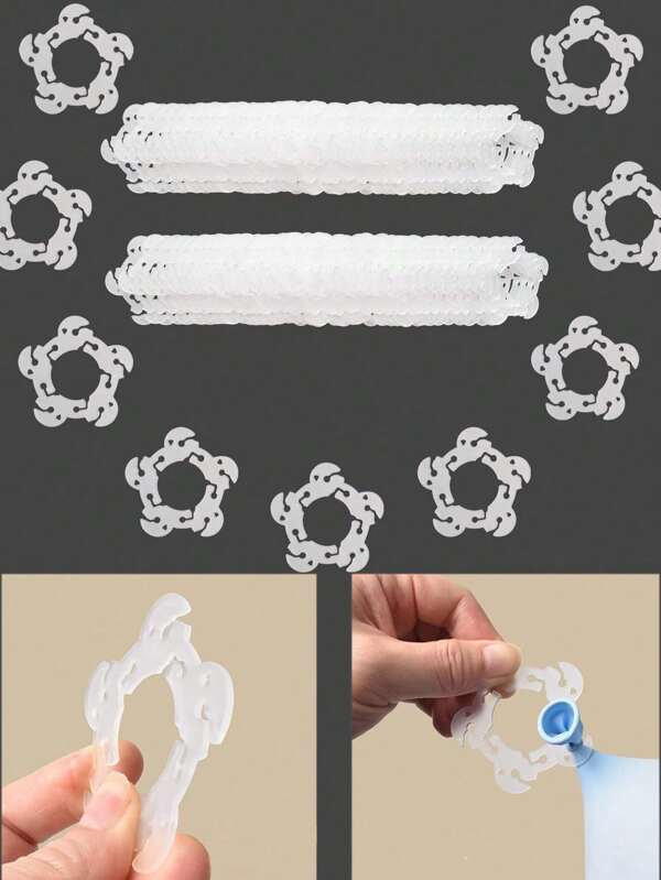 SHEIN 10 PCS/50 PCS Balloon Clips, Balloon Arch Bracket Buckle, Balloon Connectors Clip Holders For Decor Balloon Arch Column Stand Garland Birthday Wedding Party Decorations