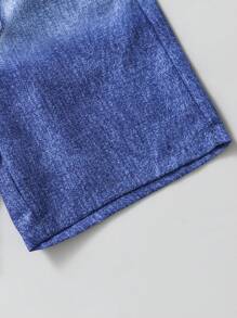 SHEIN Conjunto de chaleco y shorts vaqueros con efecto degradado para niño