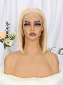 613# Blonde Color Lace Front Wig 10--12inch Short Bob Human Hair Wig 13x4 Transparent Lace Bob Wig For Woman Halloween Costumes - S613 - View 3