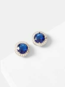 MOTF PREMIUM CONJUNTO DE JOYERÍA BLANCA ENCHAPADA EN PLATINO CON DIAMANTE AZUL - azul real - Ver 5