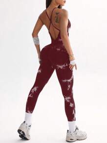 SHEIN Sport Studio Tuta da yoga a tinta variegata da donna