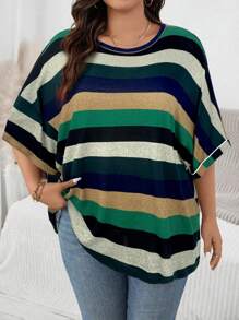 SHEIN LUNE Plus Size Round Neck Short Sleeve T-Shirt, Simple & Fashionable, Suitable For Summer Summer Tops Summer Outfits For Women Summer Outfits For Women