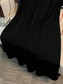 GlowEve CURVE 大码女式黑白拼色休闲衬衫领连衣裙 - 黑與白 - 查看 7