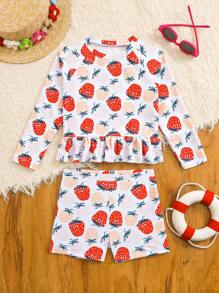 Young Girl Camisole Bikini - Red - View 1