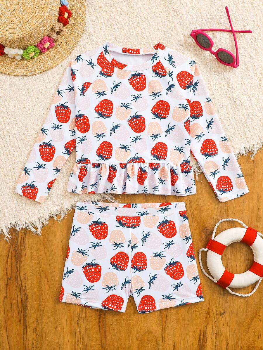 Young Girl Camisole Bikini - Red - View 1