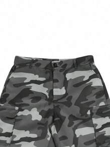 Manfinity Homme Pantalones cortos casuales sencillos para hombre, adecuados para el verano. Pantalones cortos camuflados para hombre, pantalones cortos de camuflaje para hombre
