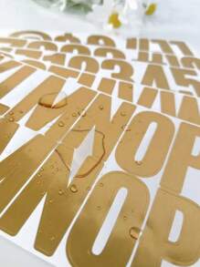 6pcs, 6.35 Cm Waterproof Large Golden Self-Adhesive Letter Decoration Sticker DIY Mailbox Sticker Hot Stamping Letter Sticker Large Alphanumeric Symbol Sticker Decorative Self-Adhesive, - Multicolor - View 3