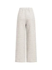 Ellevyn Aprikotfarbenes strukturiertes Stoff asymmetrisches Schulter asymmetrisches Top + gerade Bein Hose Damen 2 Stücke Set Sommeroutfit für Frauen Lehreroutfit für Frauen Zweiteiler Sommer für Frauen Businesslook für Frauen