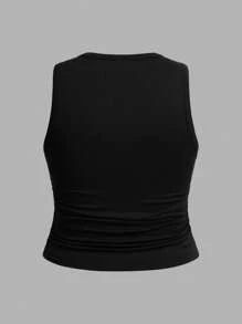 SHEIN EZwear 3 piezas Camiseta sin mangas de ajuste entallado talla grande con estampados de leopardo, lazo y cereza, casual, para verano