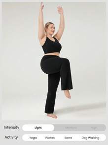 GLOWMODE 28'' FeatherFit™ Plus Size Petite Wysoki stan Rozszerzane legginsy do jogi o niskim wpływie na co dzień