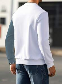 Manfinity Hypemode Men's Casual Colorblock Patchwork Crew Neck Sweatshirt Long Sleeve Tops For Men