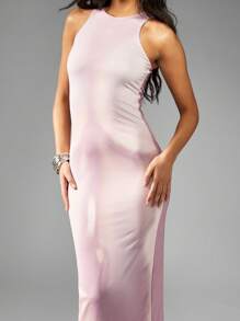 MISSGUIDED 无袖Bodycon Racer Maxi连衣裙夏季派对优雅地板长度形式合身晚礼服女士修身版型长柱连衣裙特殊场合连衣裙 - 彩色 - 查看 4