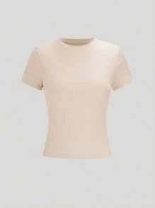 SHEIN LUNE 女士夏季休闲百搭简约短袖 T 恤 - 彩色 - 查看 5