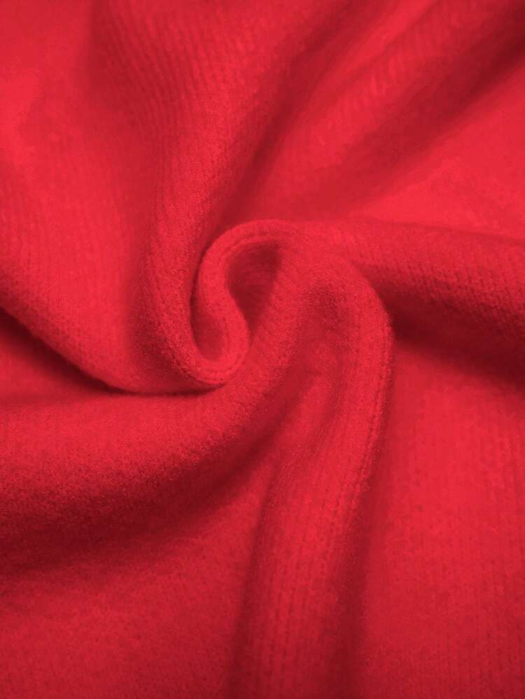 SHEIN Maija 2026 Elegant Red Knit Cardigan For Women Suitable For Leisure, Romantic Urban Vacation, Outdoor, Party, Wedding Guest, Boho-Chic, 90s Retro Urban Casual Outwear, Christmas St Patrick's Day Women Easter Summer Easter Women Party Top Beach Summer Holiday Beach Vacation Summer Going Out Graduation