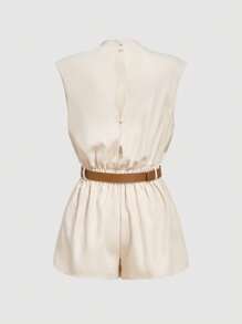 SHEIN MOD Combinaison à col montant, poche et ceinture, unie