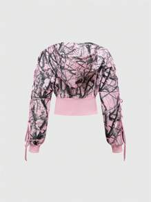 ROMWE J-Fashion Y2K Low-Rise Sexy Camouflage Print & Embroidered 2 Pieces Set For Women - Baby Pink - View 6