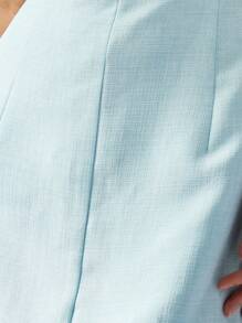 MISSGUIDED Vestido mini de cuello cuadrado sin mangas, vestido de verano de línea A para fiestas, bodas, invitados y damas de honor con tirantes anchos - Azul - Ver 4