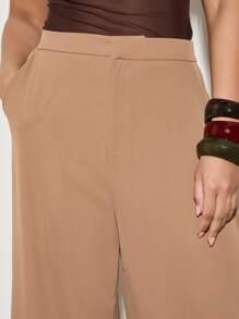 AiiRZ Pantalones elegantes de pierna ancha de cintura alta, pantalones de oficina/trabajo estilo Palazzo, pantalones de vestir profesionales con bolsillos laterales, colección de otoño e invierno