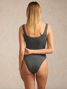 SHEIN BASICS 4pcs Set Casual Solid Color Knit Bodysuit For Women Black - Multicolor - View 3