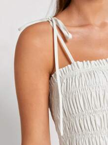 COSMINA Vestido maxi casual de vacaciones de unicolor con tirantes finos para mujer