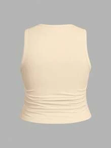 SHEIN EZwear 3 piezas Camiseta sin mangas de ajuste entallado talla grande con estampados de leopardo, lazo y cereza, casual, para verano