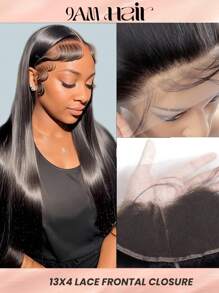 1 件蕾丝前片闭合 13X4 直前片 处女人发 13x4 耳到耳透明蕾丝前片 带预拔婴儿头发 12A 150% 密度自由部分全蕾丝前片 适合女性 - SNatural - 查看 1