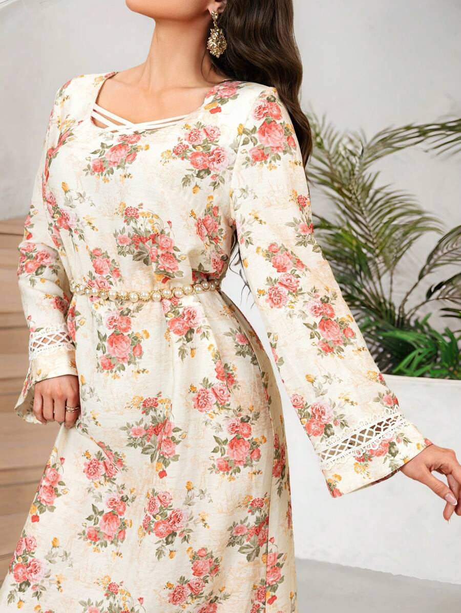 SHEIN Najma Váy phong cách Ả Rập đơn giản thanh lịch dành cho nữ, phù hợp cho mùa hè - Nhiều màu - Xem 1