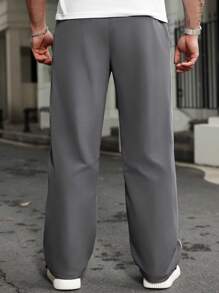 Manfinity Homme Plus Size Men's Contrast Color Patchwork Drawstring Waist Pants
