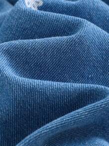 Cozy Pixies Baby Girl Sleeveless Ruffle Waist Casual Comfortable Dress - Blue - View 8