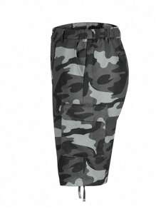 Manfinity Homme Pantalones cortos casuales sencillos para hombre, adecuados para el verano. Pantalones cortos camuflados para hombre, pantalones cortos de camuflaje para hombre