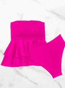 Swim Mod Women Beach Summer Outfits - Camisole & Bikini Tops - Hot Pink - View 4