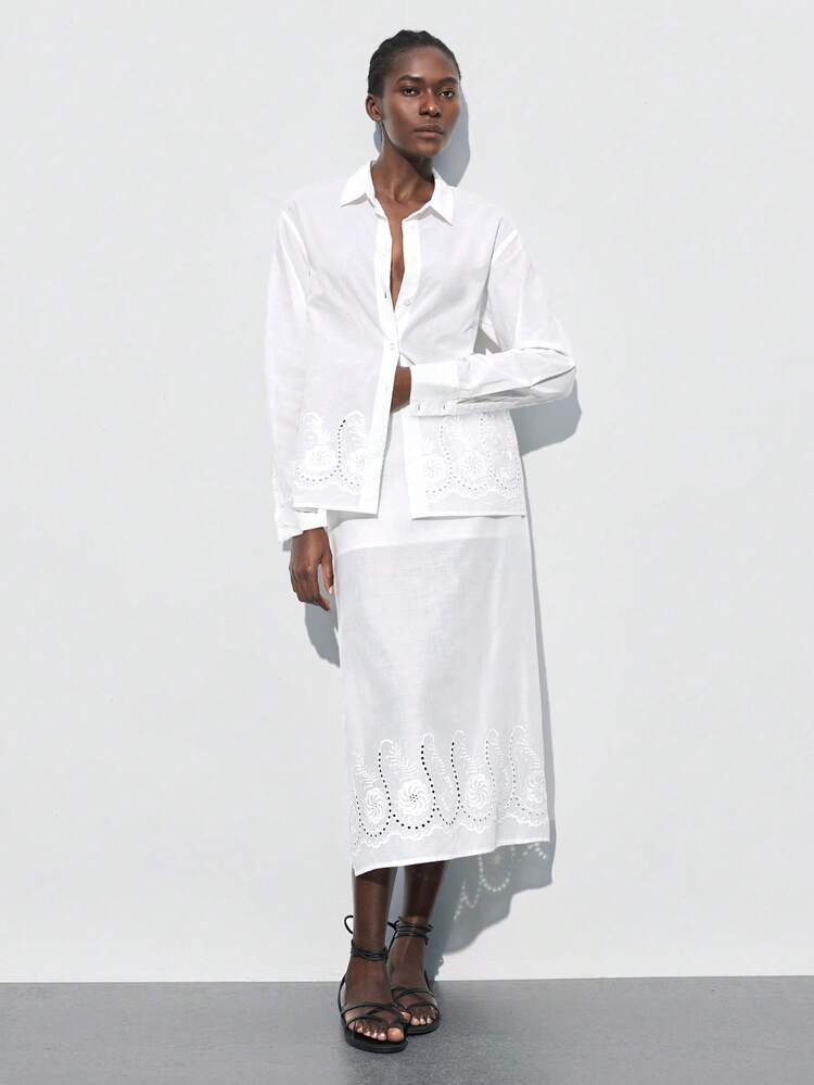 SHEIN Maija 2025 Spring & Summer New Casual Fashionable Resort Comfortable Women Shirt, Suitable For Party, Wedding Guest, Music Festival, Graduation, Brunch, Beach, Elegant Business Casual Woman Airport For Women Top