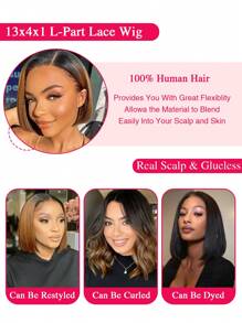 T2/27/30 Panio Color Short Bob Wig Human Hair 13X4X1 T Part Lace Front Wig Human Hair For Women Side Part Brazilian Straight Bob Wig Virgin Human Hair