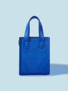 SCOOBY-DOO X SHEIN Women's Fashion Cartoon Portrait Pattern Top Handle Bag - Blue - View 4