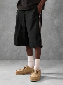 SUMWON 运动性能运动短裤侧条纹松紧腰带篮球训练跑步健身夏季运动服透气舒适运动服