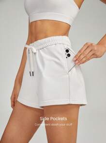 GLOWMODE Shorts Deportivos Para Mujeres - Blanco - Ver 4