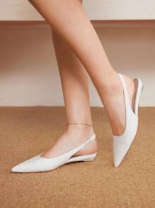 Styleloop Women's Woven Pattern Solid Color Pointed Toe Backstrap Flat Loafers, Elegant Daily Wear Indoor & Outdoor Commute Dress Shoes, Suitable For Spring Summer Autumn Winter, Nude, Lightweight Formal Shoes Spring Shoes Spring Break Easter