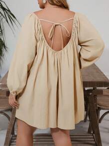 SHEIN VCAY Plus Size Leisure Island Vacation Apricot Front Tie Up Pocket 3/4 Sleeve Loose Crop Jumpsuit Summer Outfits For Women European Summer Western Wear Women Cute Summer Outfits Beach Outfits Boho Women Clothing Vacation Outfits Woman Resort Wear Women Hippie Clothes For Women Easter Outfit Women Rave Outfits Country Concert Outfit Nashville Outfits Coachella Outfits Ibiza Outfits