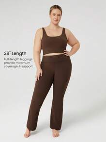 GLOWMODE Quần legging cạp cao ống loe FeatherFit™ cỡ lớn 28'' cho tập yoga hàng ngày tác động thấp - Cảm hứng quế - Xem 3