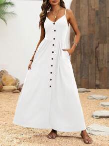 Women Midi Dresses - White - View 2