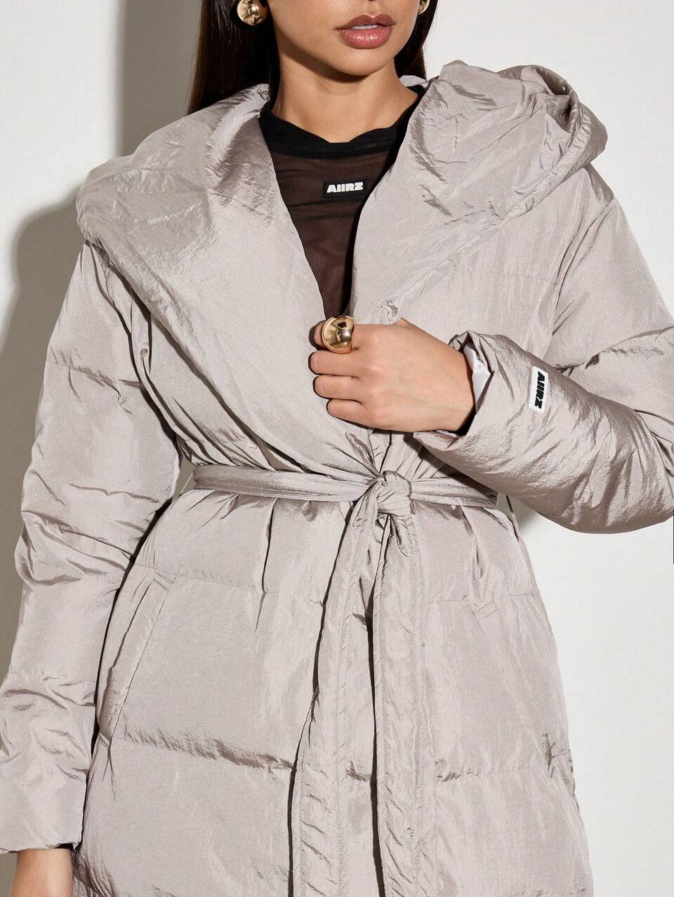 Metallic Insulated Quilted Winter Puffer Coat