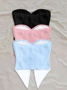 Soleia Women's Solid Color Twist Top With Side Split Hem, Fashionable - Multicolor - View 2