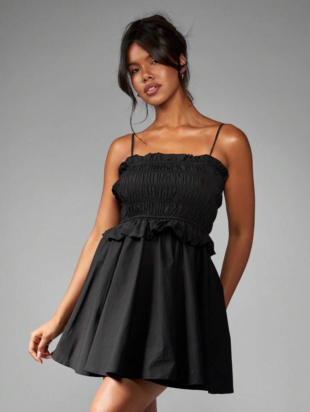 ruffle trim mini dress Ruby Ruffle Trim Mini Dress