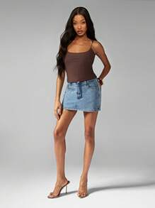 MISSGUIDED Camiseta básica esencial sin costuras con tirantes finos para capas, tanque para hacer ejercicio, yoga, deporte, ajustada, camiseta interior perfecta para verano, primavera y otoño