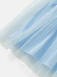 Blippi X SHEIN Young Girl Cartoon Character Cosplay Cap Sleeve Tulle Dress - Blue - View 5